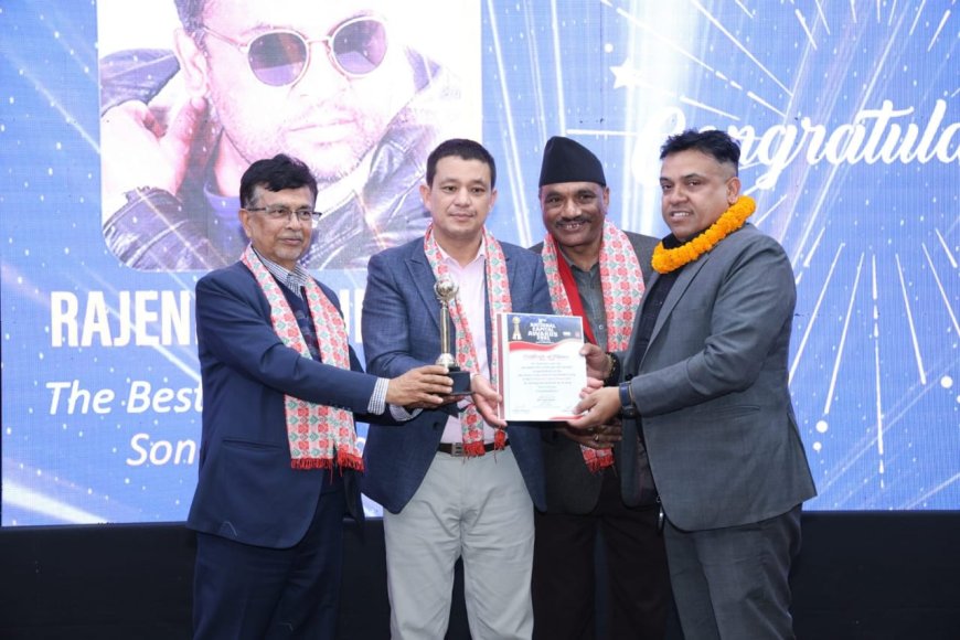 काठमांडू. मीडिया व्यक्तित्व और विश्व प्रसिद्ध संगीत वीडियो निर्देशक राजेंद्र लुइटेल (राज) ने नेपाल में आयोजित एक भव्य समारोह में इस वर्ष का सर्वश्रेष्ठ संगीत वीडियो निर्देशक पुरस्कार जीता है।