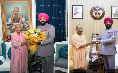 राज्यपाल लेफ्टिनेंट जनरल गुरमीत सिंह ने उत्तर प्रदेश की राज्यपाल श्रीमती आनंदीबेन पटेल से शिष्टाचार भेंट की