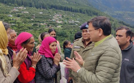 मुख्यमंत्री पुष्कर सिंह धामी ने धराली में आपदा प्रभावित क्षेत्रों का दौरा किया, राहत कार्यों की समीक्षा की