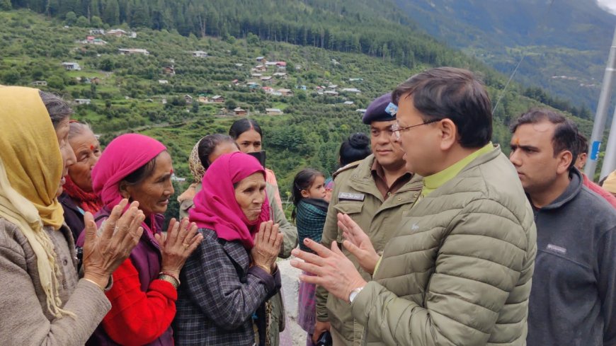 मुख्यमंत्री पुष्कर सिंह धामी ने धराली में आपदा प्रभावित क्षेत्रों का दौरा किया, राहत कार्यों की समीक्षा की