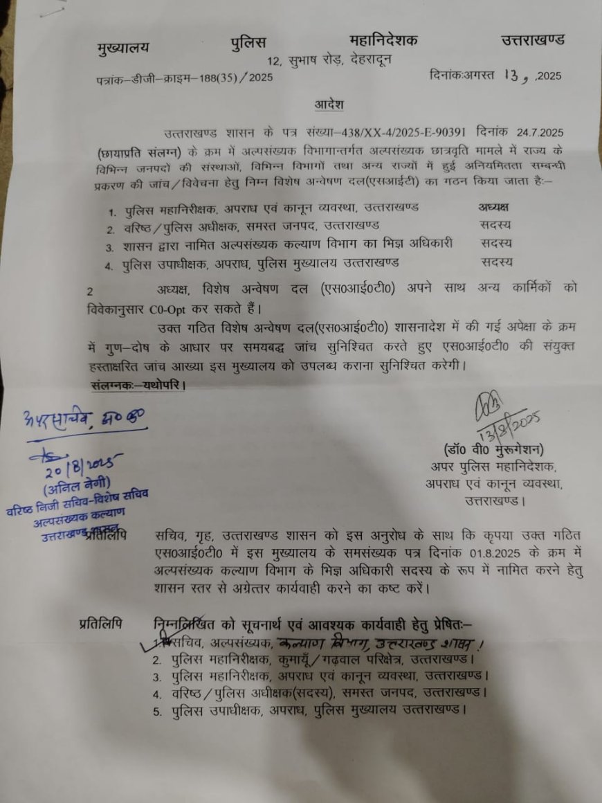 मदरसों में वजीफों का गड़बड़ झाला, आई जी नीलेश भरणे करेंगे एसआईटी जांच