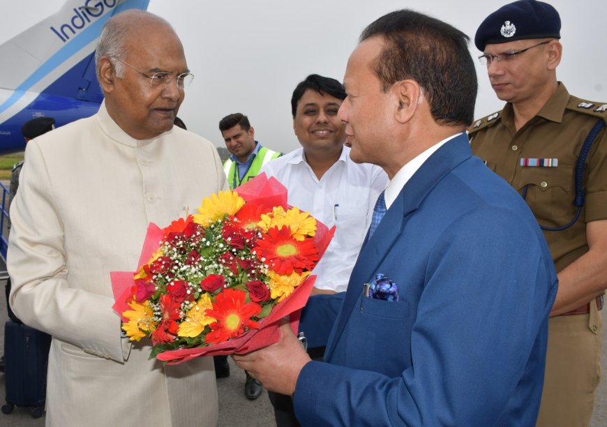 पूर्व राष्ट्रपति श्री रामनाथ कोविंद निर्धारित कार्यक्रमानुसार पंतनगर एयरपोर्ट पहुंचे