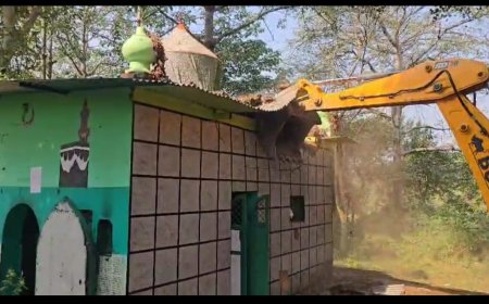 हरिद्वार के पावर हाउस पथरी क्षेत्र में सरकारी सिंचाई विभाग की भूमि पर बनी अवैध मजार को आज धामी सरकार के बुलडोजर ने ध्वस्त कर दिया