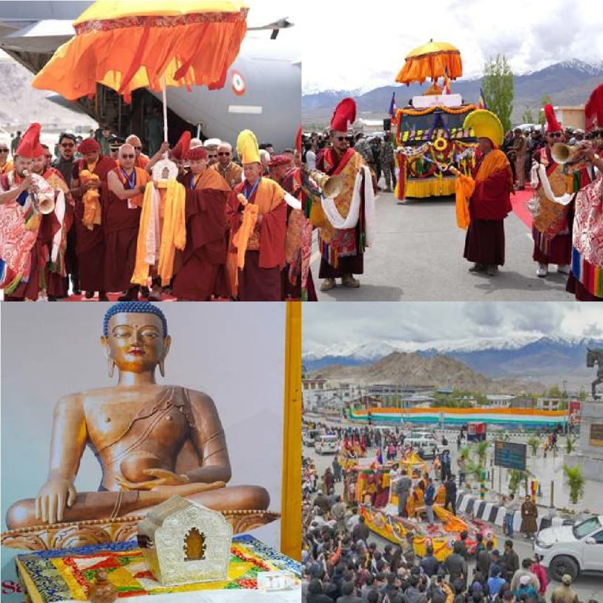 The Sacred Holy Relics of Tathagata Buddha Arrive in Leh Amid Deep Spiritual Fervour