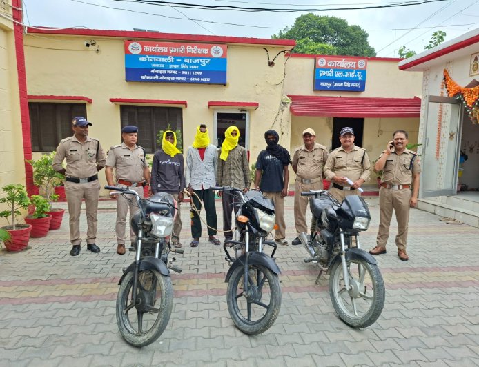 गदरपुर फायरिंग कांड के 4 वांछित आरोपी गिरफ्तार,  बाजपुर में बाइक चोर गिरोह का पर्दाफाश